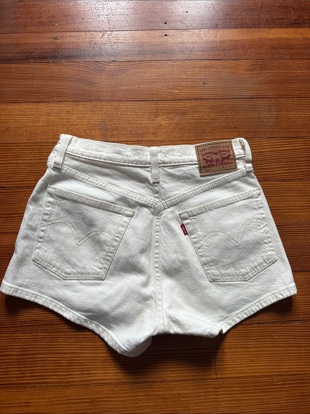 Levi's Off-White Denim Cutoff Shorts